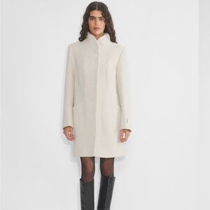LIKE NEW - Wilfred wool cashmere cocoon coat, off white, size small
